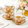 Ceramic Coffee Cup Set Middle East Hot-Selling Small Luxury Phnom Penh Ceramic Milk Tea Cup Hotel American Coffee Cup Saucer