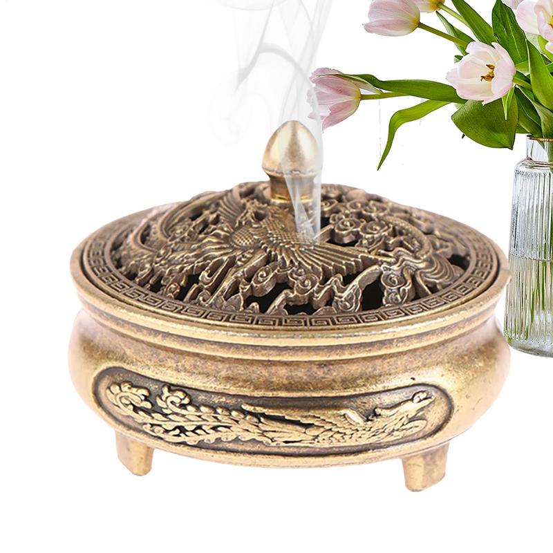 Chinese Mini Incense Burner Pot Table Ornament Decorative Handmade Compact Incense Cone Holder for Livingroom Sturdy
