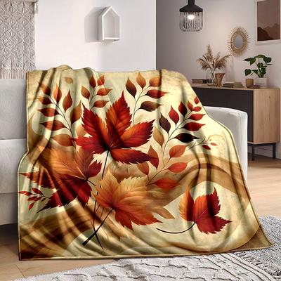 1 Stück Herbstlaub-Decke, Leichte Flanell-Kuscheldecke für Sofa, Bett, Reisen, Camping, Wohnzimmer, Büro, Couch, Stuhl und Bett