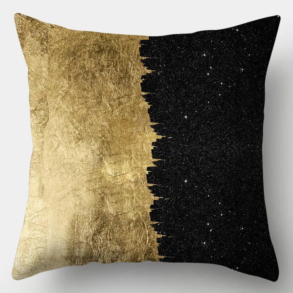 Home Decor Gold Patterned Decorative Digital Print Pillowcases Pattern Cushion Cover Suitable for Sofa Bedroom Car Pillow Cover