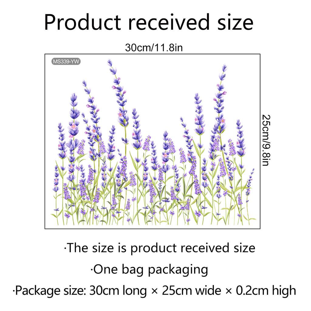 T28# Plante Flori Lavandă Autocolant de perete Baie Toaletă Decor Sufragerie Dulap Decor pentru casa Decalcomanii Murale autoadezive