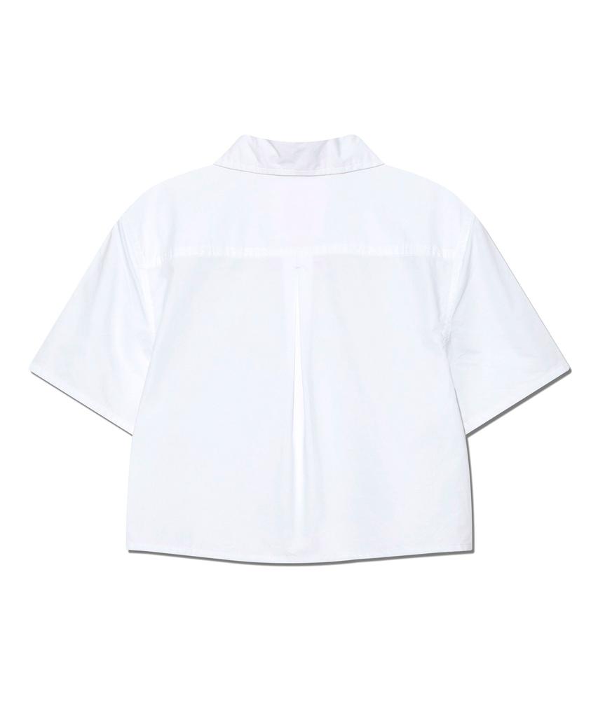 LEE Women'S Short Crop Short Sleeve Shirt White