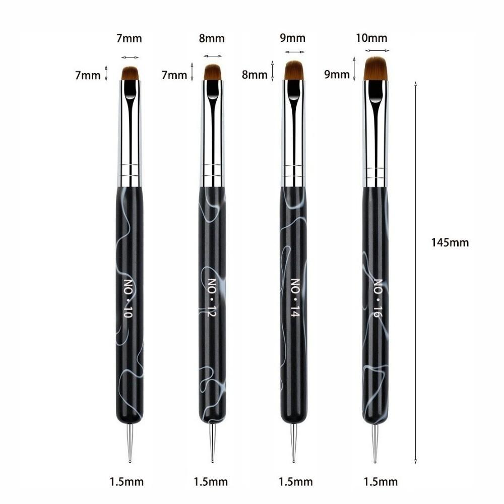 4pcs French Style Nail Art Brush Double Head Nail Art Point Pen Painting Manicure Tool  Manicure Use
