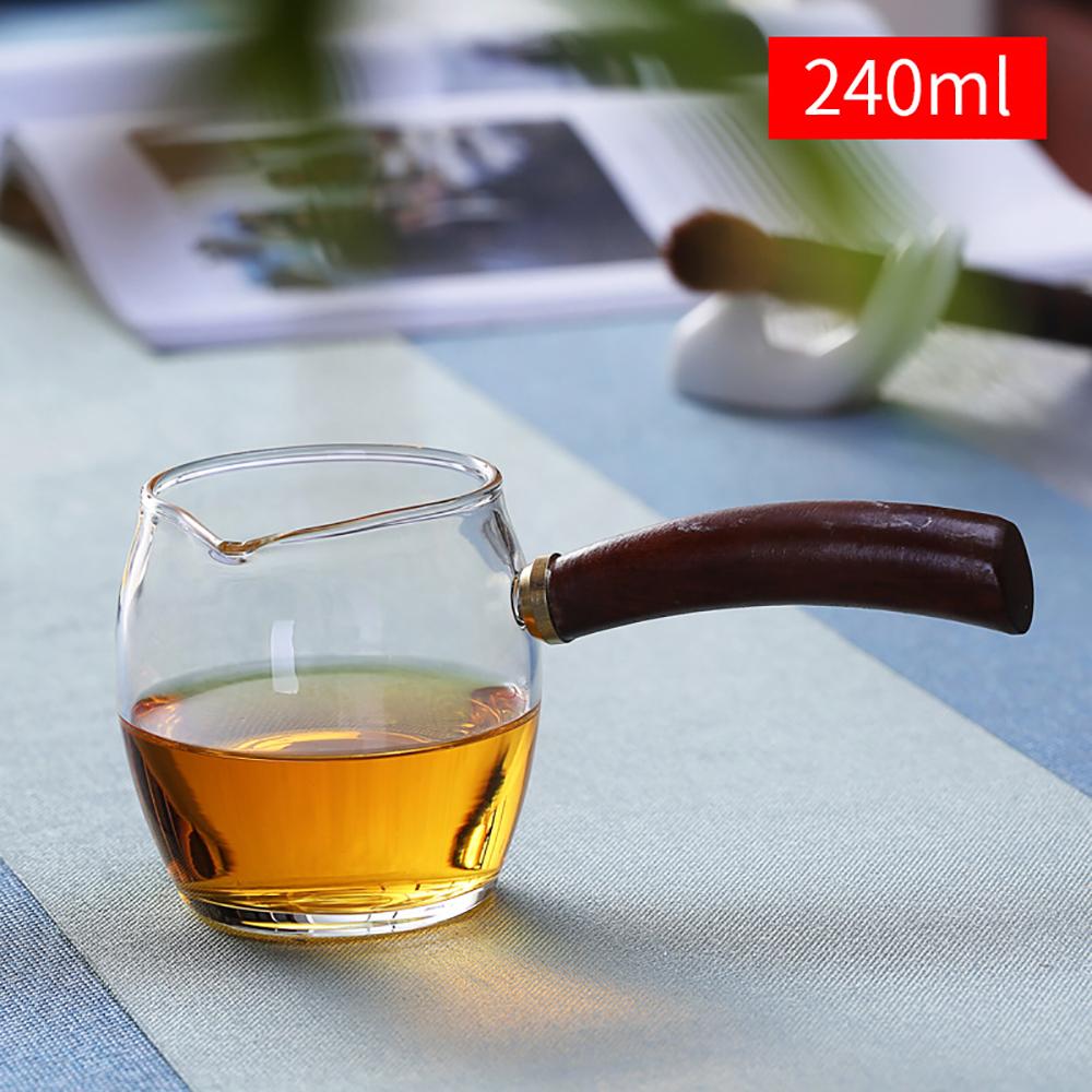 Heat-resistant glass gongdao Cup Side handle glass fair cup tea drain set tea water separation transparent teasea