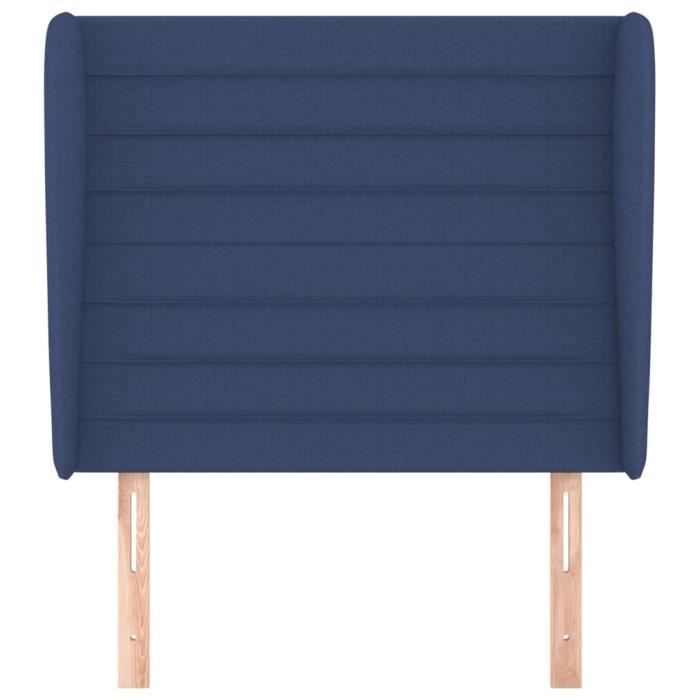 VidaXL Tête de lit avec oreilles Bleu 103x23x118-128 cm Tissu3118092