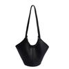 Niche high-end soft leather vegetable basket hand carrying bucket bag women's new commuter shoulder armpit bag