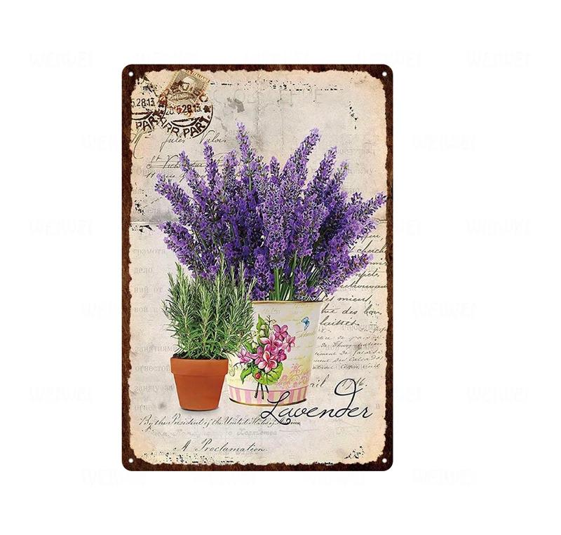 Flower Vintage Shabby Metal Tin Sign Artistic Tin Painting Indoor Home Living Room Decor Pin Up Man Cave Wall Sticker Tin Pla