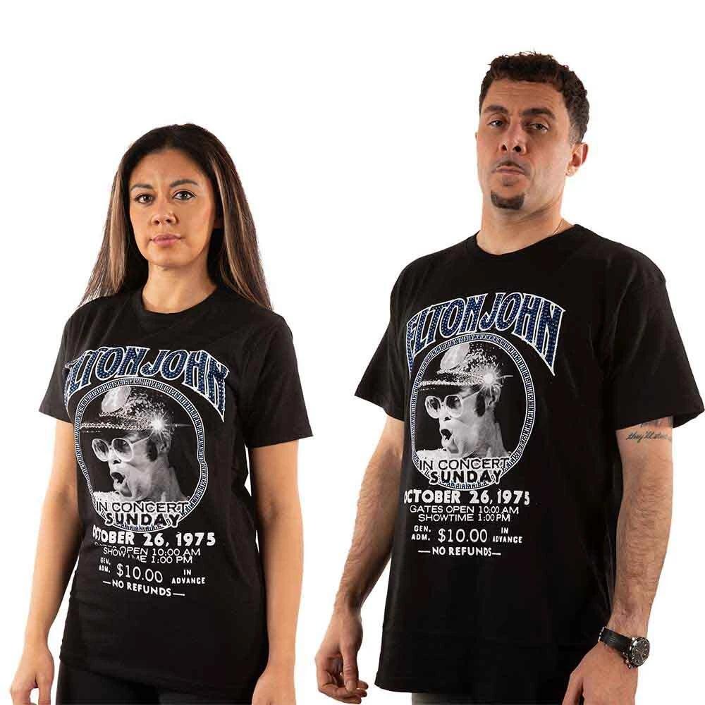 Elton John Unisex Embellished T-Shirt: In Concert (Diamante) (XX-Large) 2XL