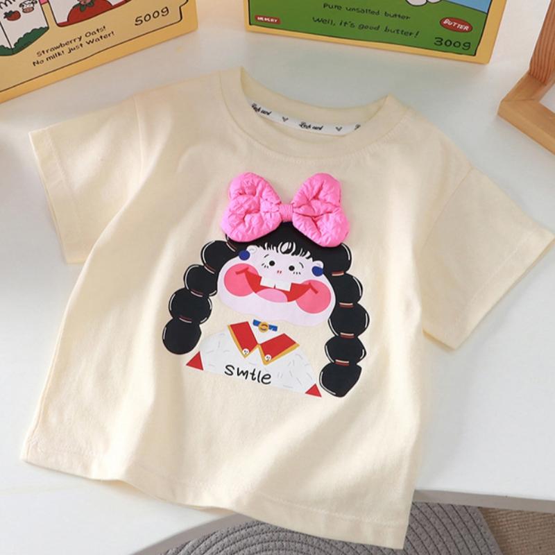 Kids Summer Clothes Baby Boys Girls Cute Cartoon 3D Lion Little Bear Doll T-shirt Kawaii Cotton Boys Clothes Top Casual