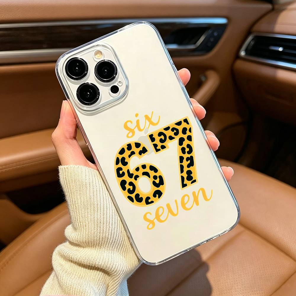 SS Fashion Six Seven 67 Phone Case For iPhone17,16,15,14,13,12,Pro Max,16/15/14 Plus XS Soft Silicone Transparent Cover
