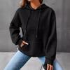 Fall Winter Women's Clothing New Small Check Pocket Long Sleeve Solid Color Top Sweatshirt for Women