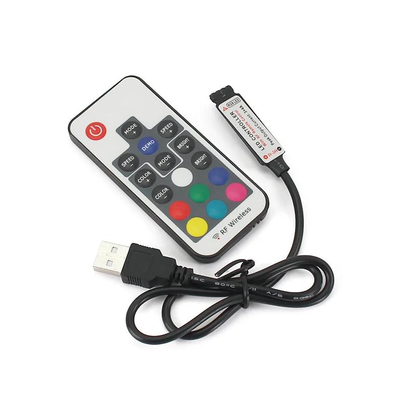 RGB Strip Light Controller 17Key USB LED Controller 5V Remote Control RF Wireless Dimmer For SMD 5050 2835 3528 LED Lamp Tape