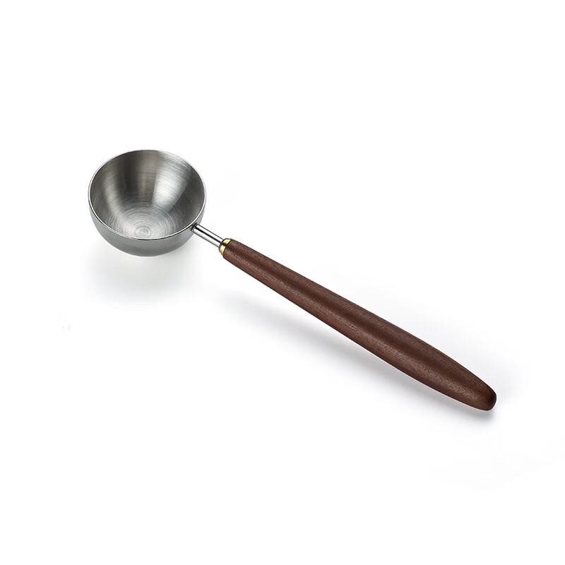 ZISIZ 25ml Stainless Steel Measuring Spoons with Walnut Handle (Set of 2)