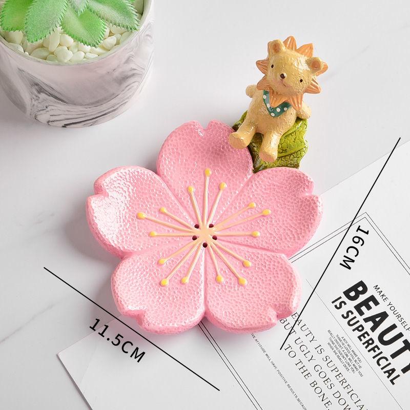 Creative Animal Teddy Dog Soap Dish, Resin Personalized Drain Soap Holder Bathroom Toilet Cute Cartoon Small Soap Box
