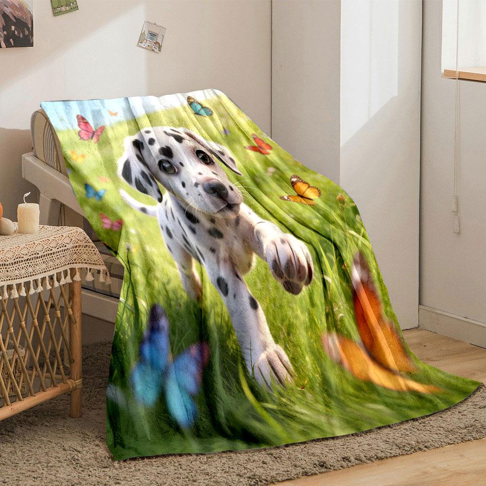 1PC Cute Dalmatian Printed Blanket Soft and Comfortable Home Travel Blanket Adult and Child Warm Blanket Luxury Gifts