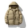Winter cotton-padded men's solid color hooded down cotton-padded clothes couple flow loose jacket warm casual top