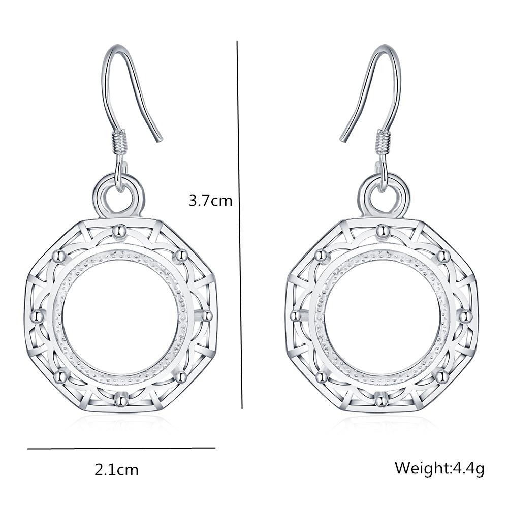 925 Sterling Silver Round Hanging Piercing Earrings Fashionable Wedding Jewelry