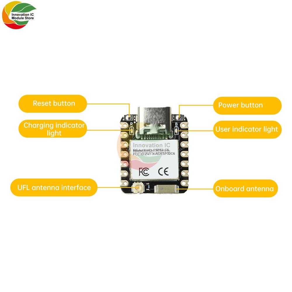 ESP32-C6 WiFi BT Development Board XIAO Seedstudio Suitable for Zigbee Smart Home IoT Type C Interface