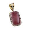 Natürlicher Roter Jaspis Edelstein 925 Massiv Sterlingsilber Zweifarbig Anhänger 1,25" C4y92
