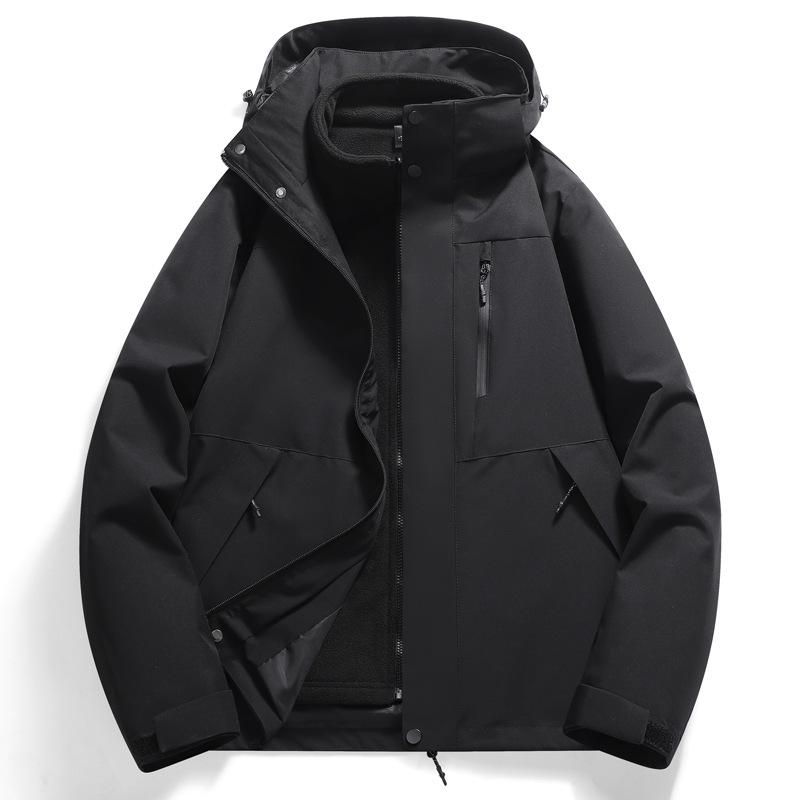 New Outdoor Jacket Three-in-one Detachable Outdoor Fleece Autumn and Winter Windproof Waterproof Warm Jacket