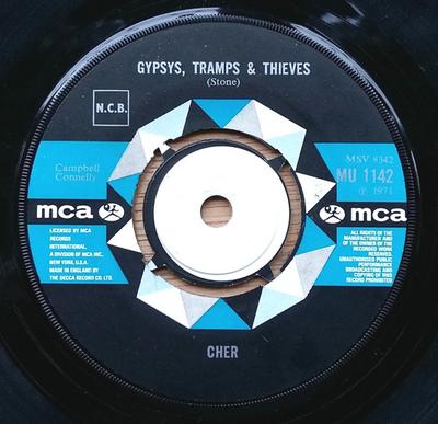7inch Record CHER - Gypsys, Tramps & Thieves MU1142 MCA Records 1971 UK Rock Used