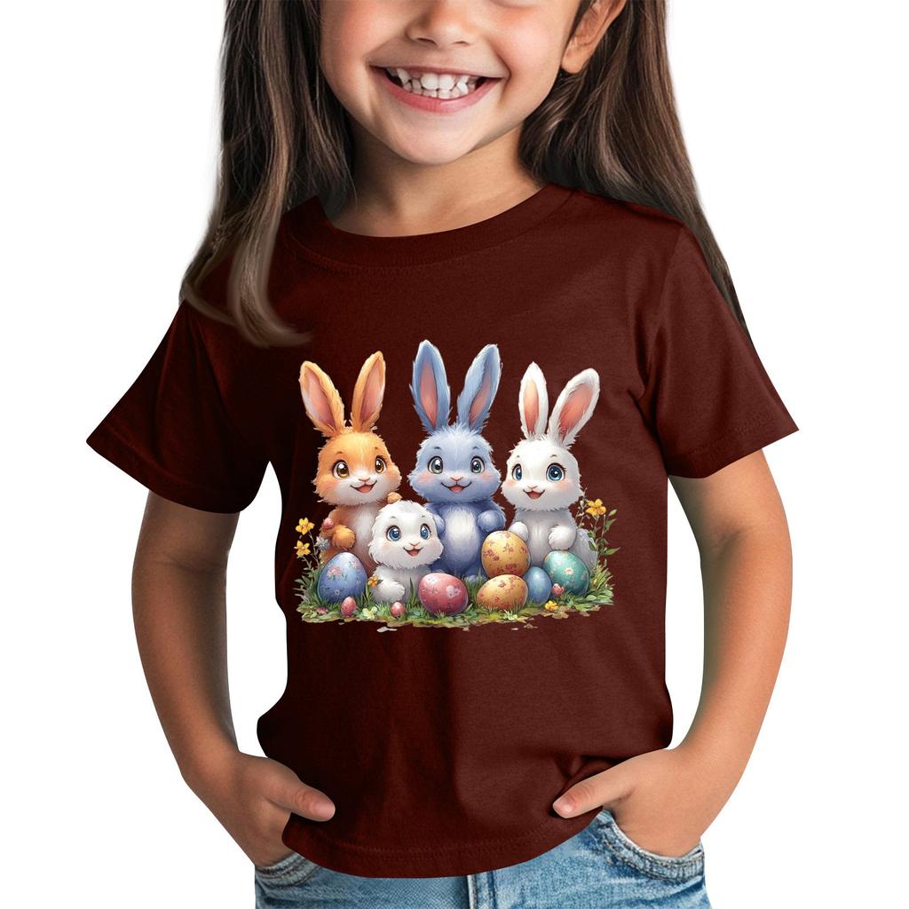 Children's Short Sleeve Neck T-Shirt Animal Print Daily Casual Top