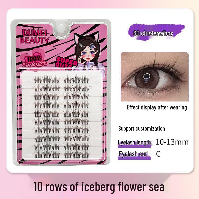 10-Row Autumn Leaf & Sunflower Faux Eyelashes - Flat, Glue-Free