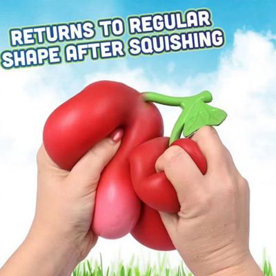 Simulation Cherry Squeeze Toy Stretchy Slow Rebound Cherry Fidget Toy Portable Simulated