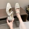Mary Jane Shoes Glossy Leather Ballet Flats 2025 Fashion Pleated Low Heel Single Shoes for Women Soft Sole Casual Shoes