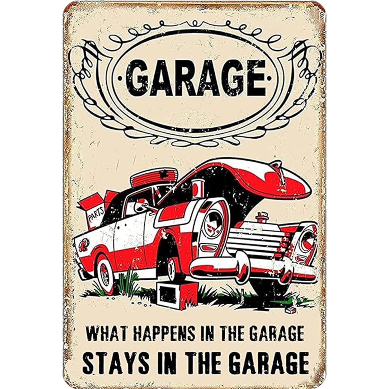 Vintage Garage Metal Tin Sign 2D Metal Wall Art Poster for Home Bar Decoration