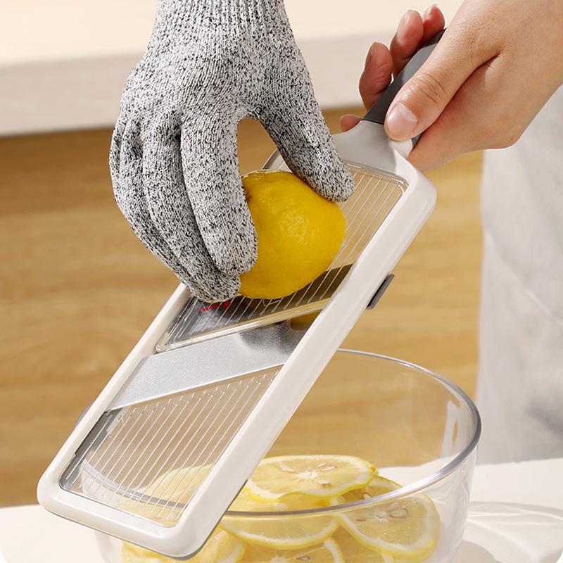 Handheld Vegetable Slicer Adjustable Thickness Lemon Cucumber Slicer Stainless Steel Blade Fruit Cutter Chopper Kitchen Gadget