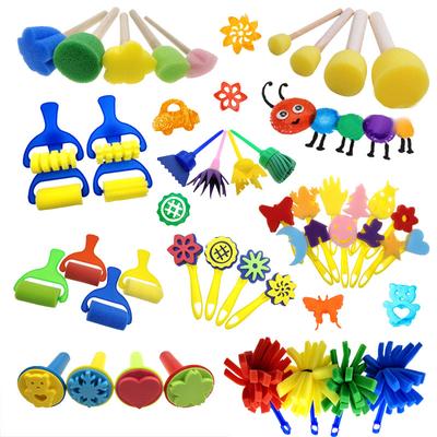 Kinder Malspielzeug Schwamm Pinsel Set Kind DIY Drucken Früherziehungsspielzeug Eltern-Kind-Interaktion Gehirnfördernd TMZ
