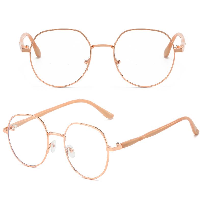 Metal Polygonal Glasses Frame New Korean Version Anti-blue Light Eyeglasses Frame Student Flat Mirror Anti-Radiation Eyewear