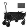 Foldable Wagon Cart with 8-Inch Wheels & Table Top for Camping and Shopping