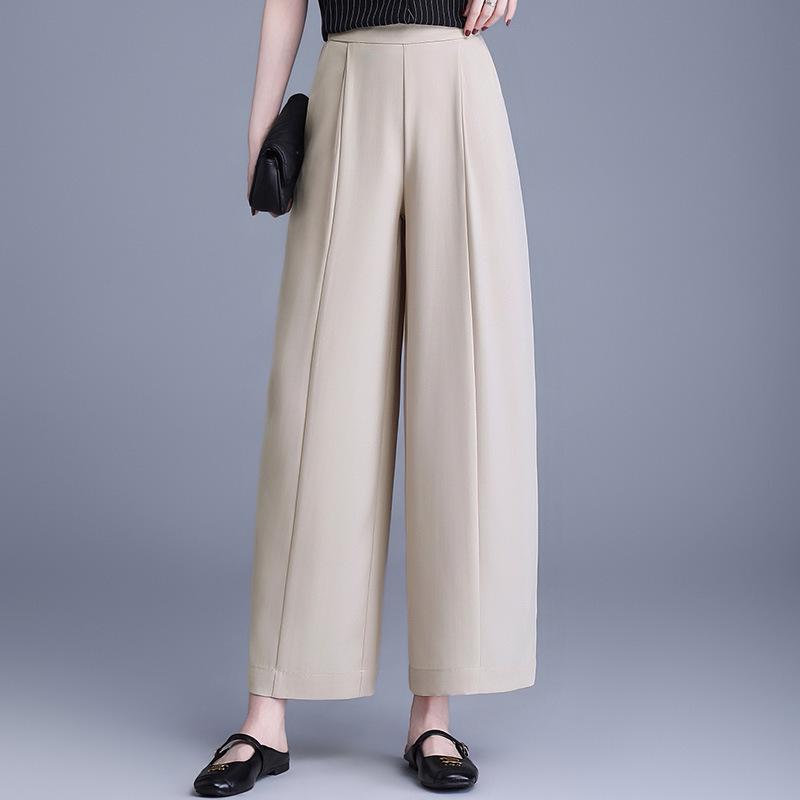 

Spring 2026 Elegant Casual High Waist Wide Leg Pants for Middle-Aged and Elderly Women 4XL (140-160 jin) хакі