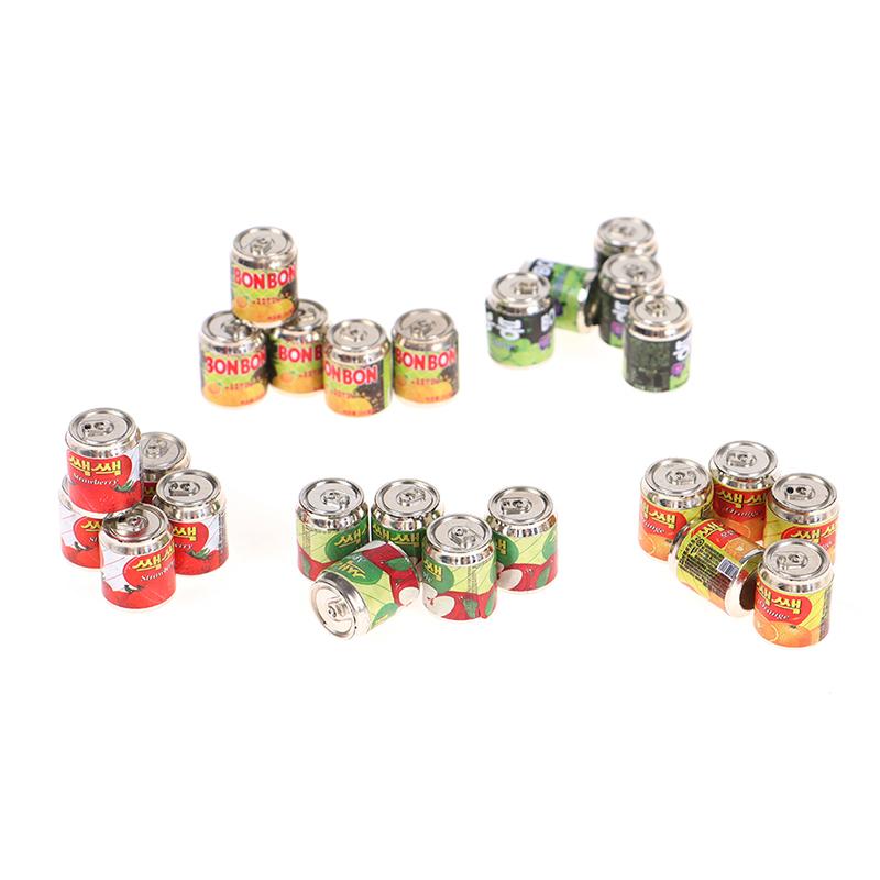 5Pc 1/12 Cute Miniature Doll House Fruit Drink Can Bottle Food Accessories