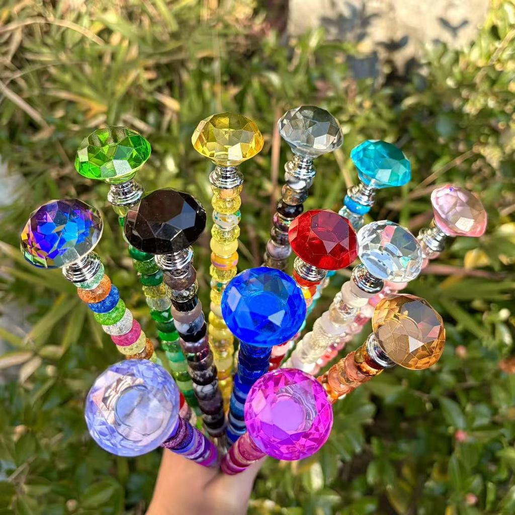 DIY Beading Fairy Wand Glass Diamond Garden Flower Pot Decoration with 20 Mixed Beads