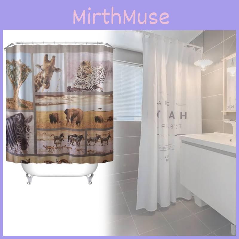 Peva Waterproof Bathroom Curtain Animal Pattern Long Giraffe Zebra For Toilet Decor