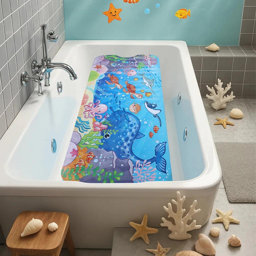 Non-Slip 3D Cartoon Marine Animal Bathtub Cute Marine Whale Bathroom Shower Restroom Mat Decor Bathroom Supplies Carpet