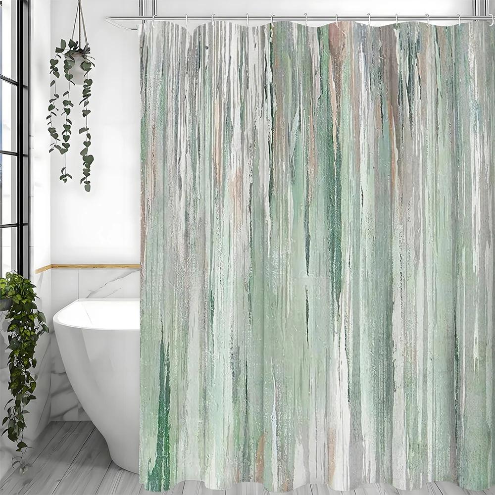 Watercolor Flowing Strokes Shower Curtain, Bathroom Decorative Shower Curtain, Waterproof Shower Curtain with Hooks