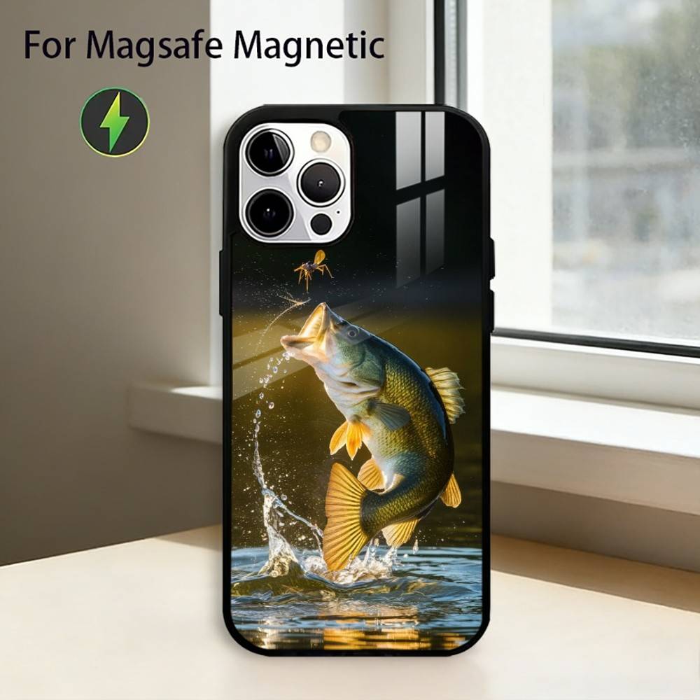 Carp Fish Fishing R-Rod Phone Case For iPhone17,16,15,14,13,12,11 Plus,Pro Magnetic For Magsafe Wireless Charging