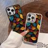 Colorful Leaves Phone Case For IPhone 15 14 13 12 11 Pro Max XR XS X 7 8 Plus Soft Square Silcone Cover For Iphone 16 15 14 13