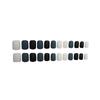 Puntas de Uñas Postizas Desmontables Negro Mate y Blanco - Pegatinas de Manicura Corta de Larga Duración