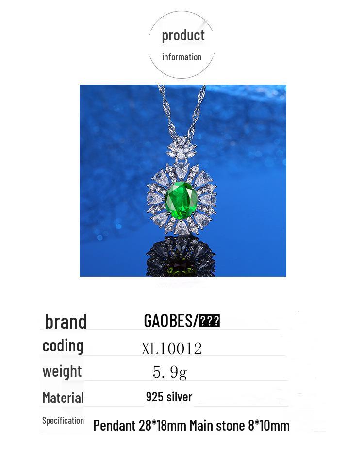 European Style S925 Sterling Silver Multicolor Pendant Necklace with 5A Full Diamond for Women