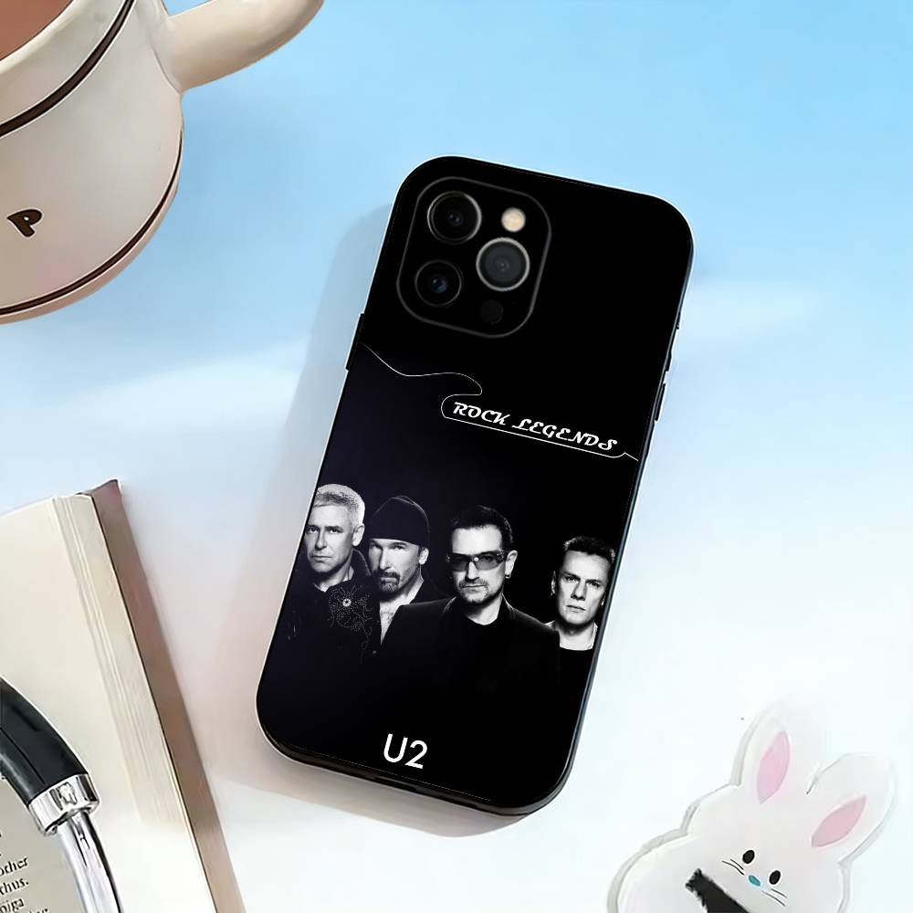 

Band UU-U2 Phone Case For iPhone 17, 16,15,14,13,12,11 Plus,Pro Max, Others Soft Black Cover iPhone17air