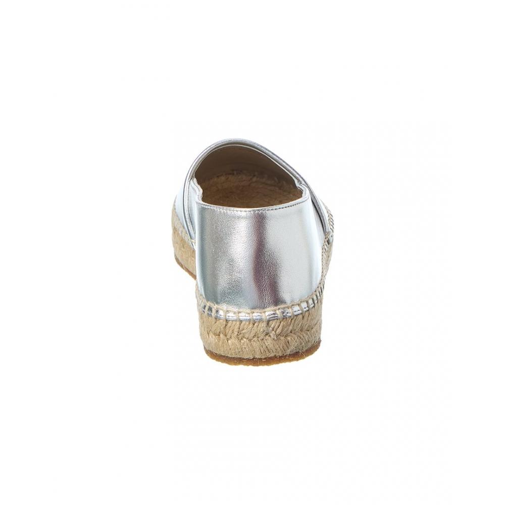 Salvatore Ferragamo Ferragamo Alma Leather Espadrille Silver