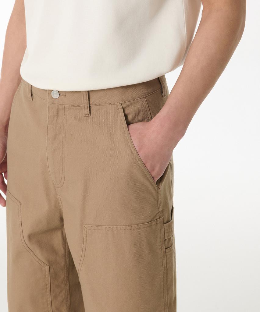 Musinsa Standard Canvas Wide Double Knee Carpenter Pants [Beige]