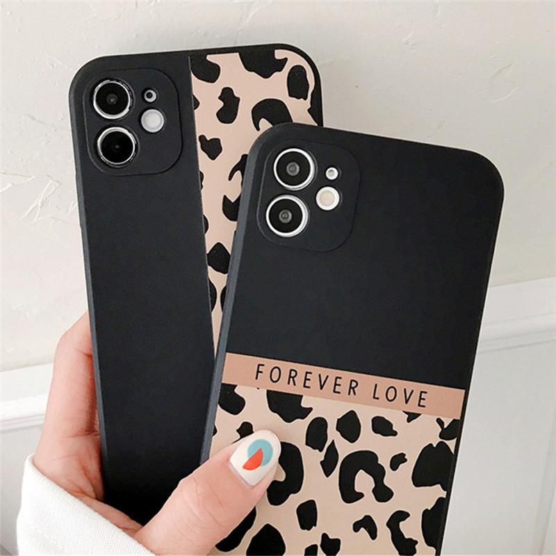 LUPWAY Leopard Print Handyhülle für iPhone 13 12 11 Pro X XR XS Max Weiche stoßfeste Modehülle für iPhone 13 12 Mini 7 8 Plus