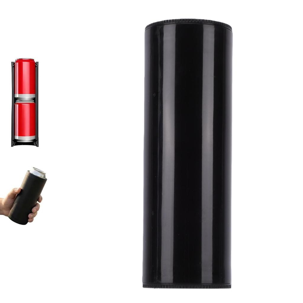 Double Can Cooler Insulator Non Slip Holds Two 12 Oz Cans Insulated Can Holder for Beer Soda Energy Drink Black