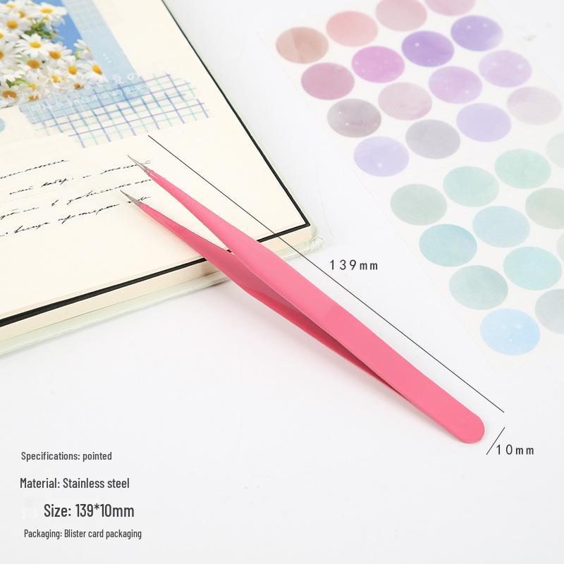 Moyan Candy Color Series Multifunctional Diary Tweezers - Set of 6 Fresh, Creative Stainless Steel High Elasticity Clips